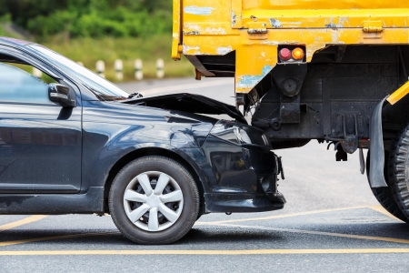 rear end accident with car and truck